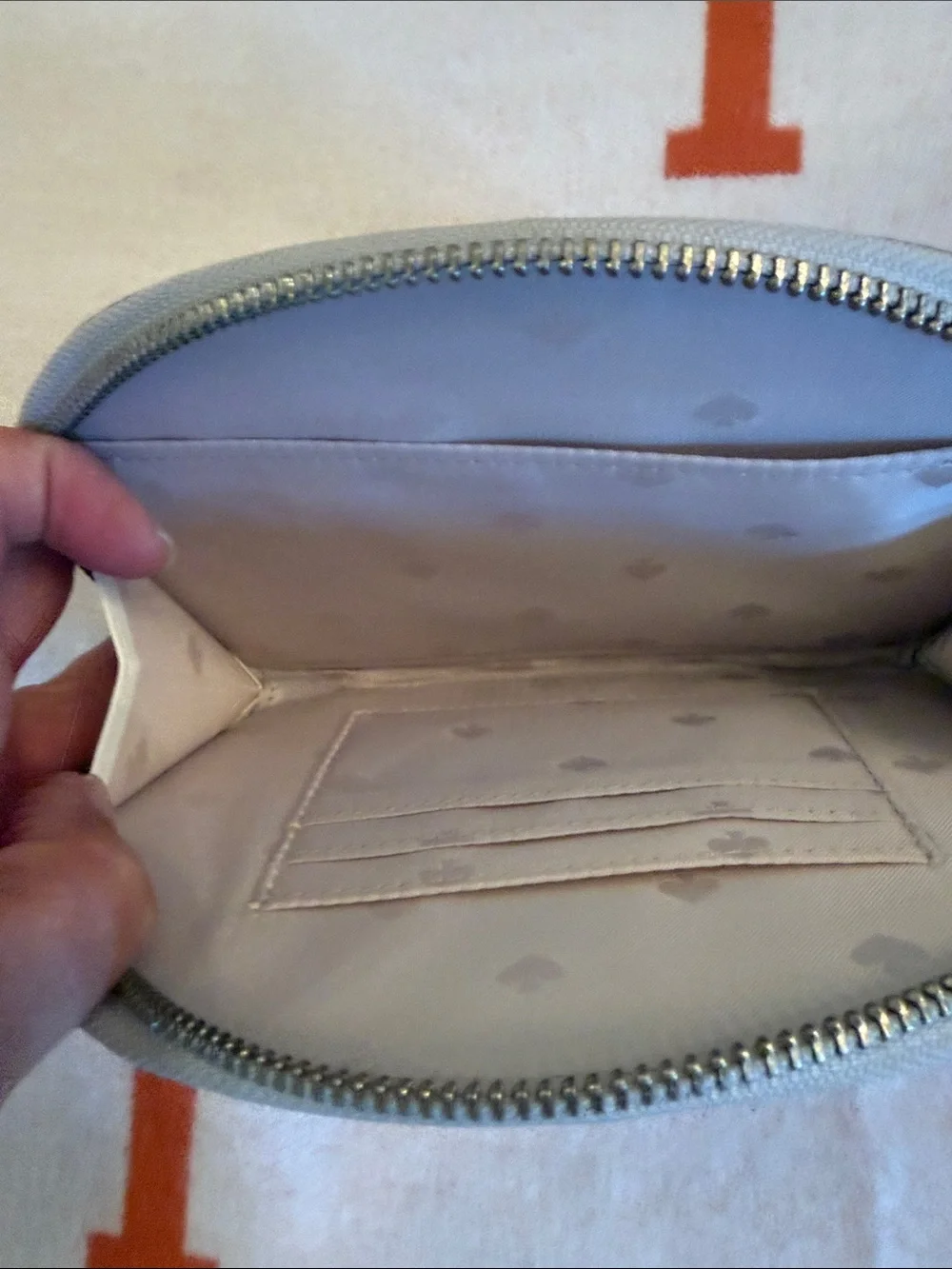 kate spade white and gold floral half moon wristlet pouch New w Tag